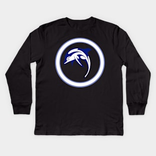 Dolphin 03a_03 Kids Long Sleeve T-Shirt